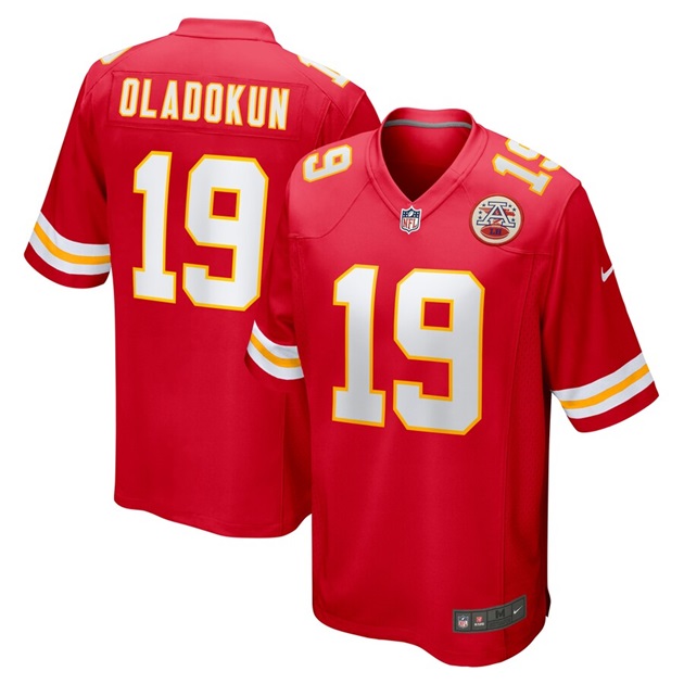 mens nike chris oladokun red kansas city chiefs game player jersey